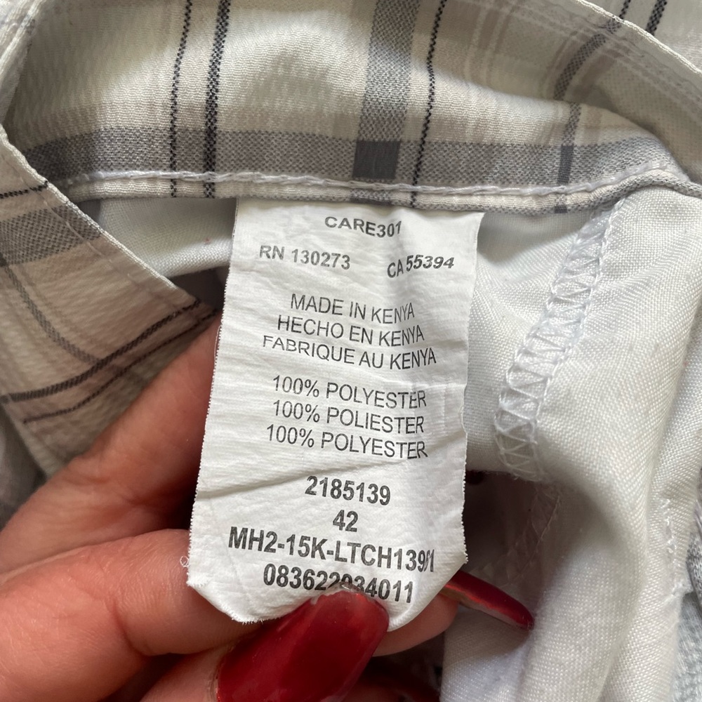 Lee Dungarees Cargo White & Gray/Blue Plaid Shorts 42 - Picture 7 of 8